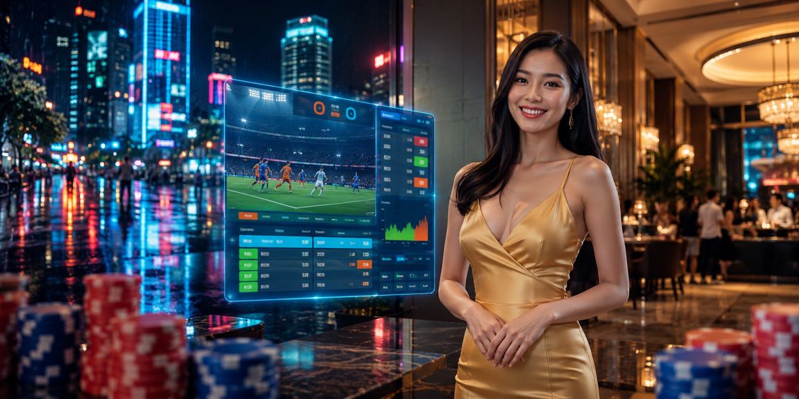 Không gian cá cược casino sáng đèn neon về đêm tại TP.HCM